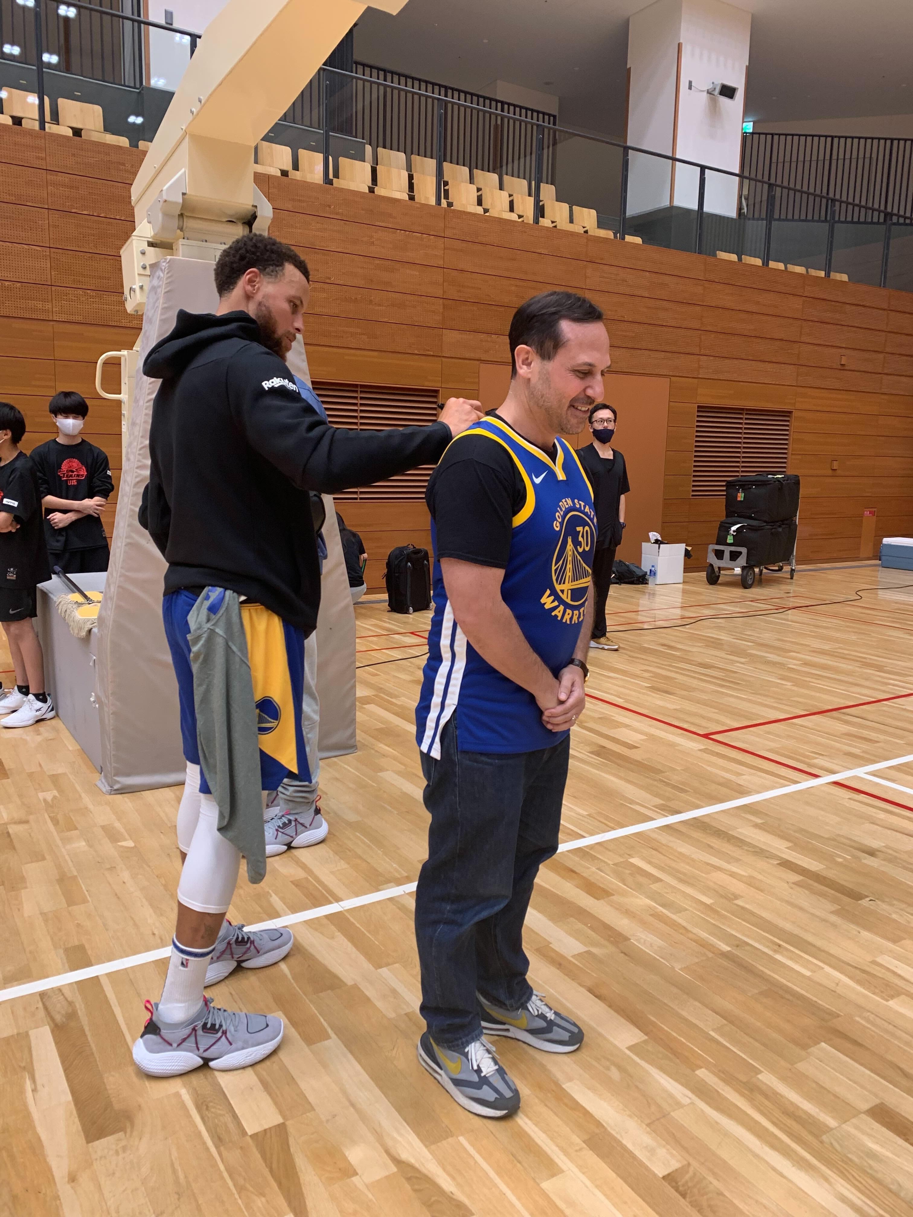 Seth with Stephen Curry in Tokyo, 2022