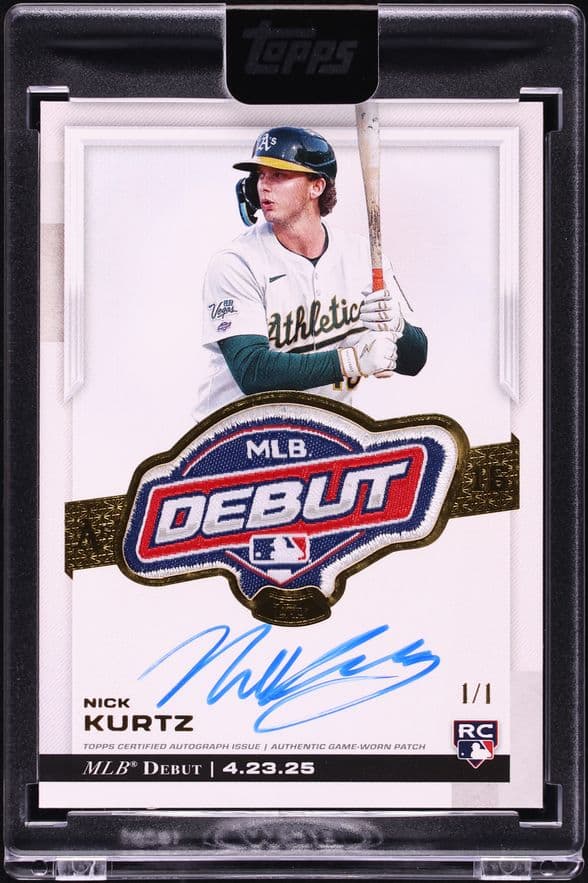 2025 Topps Chrome Update Nick Kurtz ROOKIE MLB DEBUT PATCH AUTO 1/1 #RDPA-KU